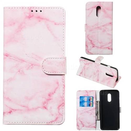 Pink Marble PU Leather Wallet Case for OnePlus 7