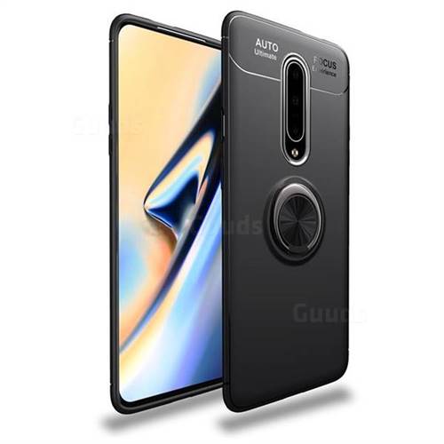 Auto Focus Invisible Ring Holder Soft Phone Case for OnePlus 7 Pro - Black