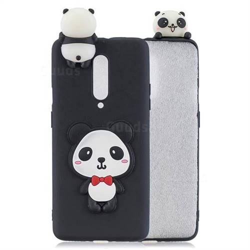 Red Bow Panda Soft 3D Climbing Doll Soft Case for OnePlus 7 Pro