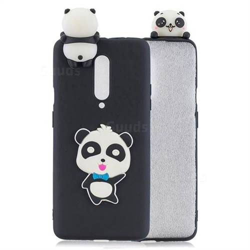 Blue Bow Panda Soft 3D Climbing Doll Soft Case for OnePlus 7 Pro