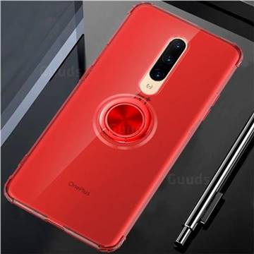 Anti-fall Invisible Press Bounce Ring Holder Phone Cover for OnePlus 7 Pro - Noble Red