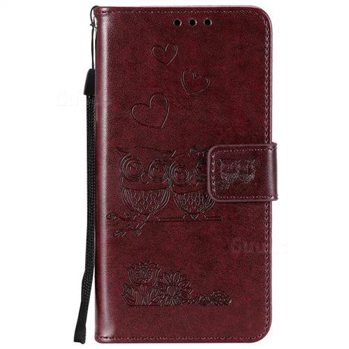 Lomogo Embossed Owl OnePlus 7 Pro Case Leather Wallet Case with Kickstand Card Holder Shockproof Flip Case Cover for OnePlus7 Pro LOHHA100756 Purple