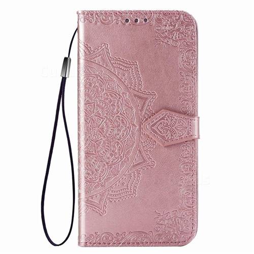 Embossing Imprint Mandala Flower Leather Wallet Case For Oneplus 7