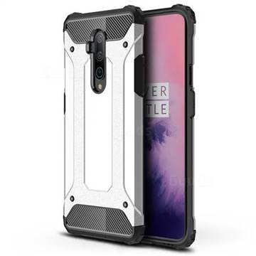 King Kong Armor Premium Shockproof Dual Layer Rugged Hard Cover for OnePlus 7T Pro - White