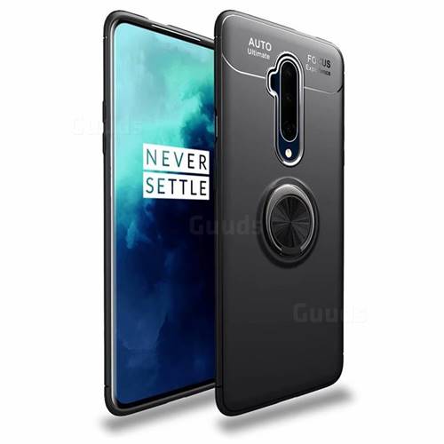 Auto Focus Invisible Ring Holder Soft Phone Case for OnePlus 7T Pro - Black