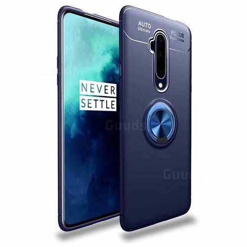 Auto Focus Invisible Ring Holder Soft Phone Case for OnePlus 7T Pro - Blue