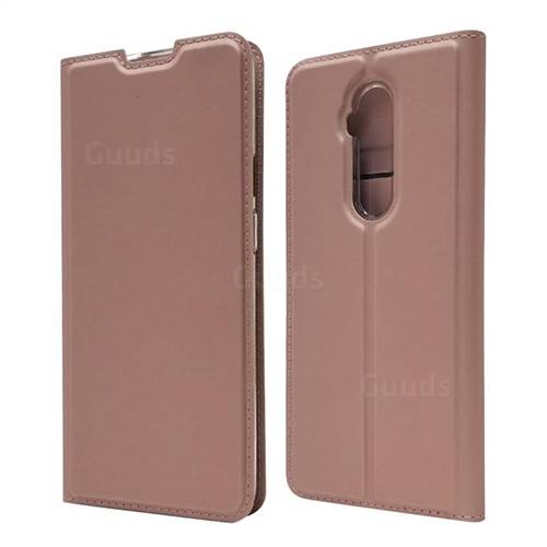 Ultra Slim Card Magnetic Automatic Suction Leather Wallet Case for OnePlus 7T Pro - Rose Gold
