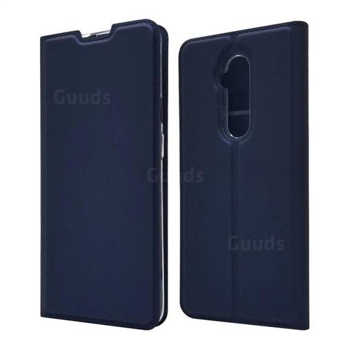 Ultra Slim Card Magnetic Automatic Suction Leather Wallet Case for OnePlus 7T Pro - Royal Blue