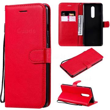 Retro Greek Classic Smooth PU Leather Wallet Phone Case for OnePlus 8 - Red