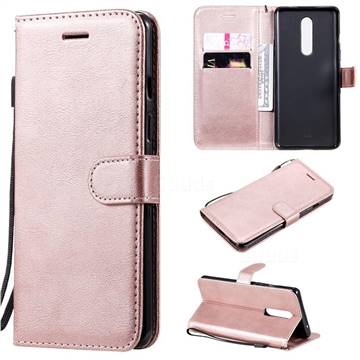 Retro Greek Classic Smooth PU Leather Wallet Phone Case for OnePlus 8 - Rose Gold