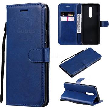 Retro Greek Classic Smooth PU Leather Wallet Phone Case for OnePlus 8 - Blue