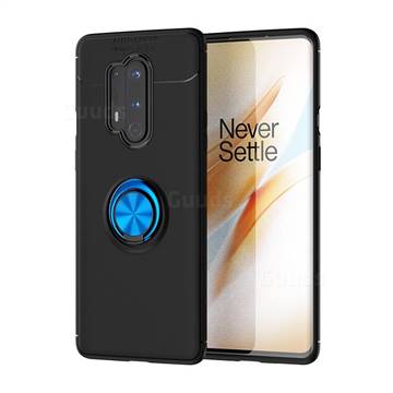 Auto Focus Invisible Ring Holder Soft Phone Case for OnePlus 8 Pro - Black Blue