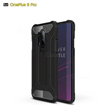 King Kong Armor Premium Shockproof Dual Layer Rugged Hard Cover for OnePlus 8 Pro - Black Gold