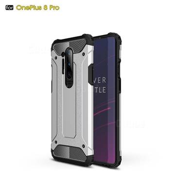 King Kong Armor Premium Shockproof Dual Layer Rugged Hard Cover for OnePlus 8 Pro - White