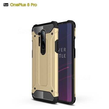 King Kong Armor Premium Shockproof Dual Layer Rugged Hard Cover for OnePlus 8 Pro - Champagne Gold