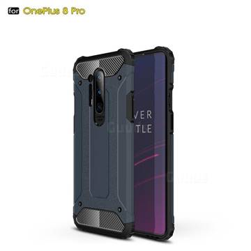 King Kong Armor Premium Shockproof Dual Layer Rugged Hard Cover for OnePlus 8 Pro - Navy