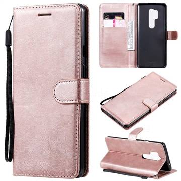 Retro Greek Classic Smooth PU Leather Wallet Phone Case for OnePlus 8 Pro - Rose Gold
