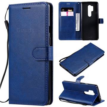 Retro Greek Classic Smooth PU Leather Wallet Phone Case for OnePlus 8 Pro - Blue