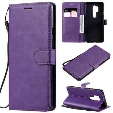 Retro Greek Classic Smooth PU Leather Wallet Phone Case for OnePlus 8 Pro - Purple