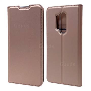 Ultra Slim Card Magnetic Automatic Suction Leather Wallet Case for OnePlus 8 Pro - Rose Gold
