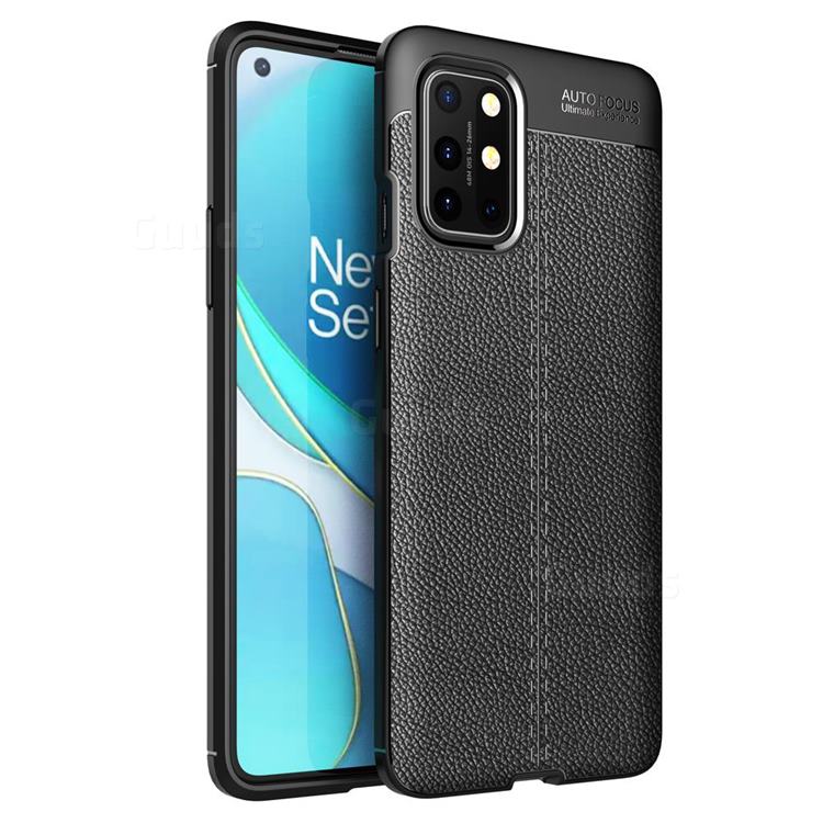 Luxury Auto Focus Litchi Texture Silicone TPU Back Cover for OnePlus 8T - Black