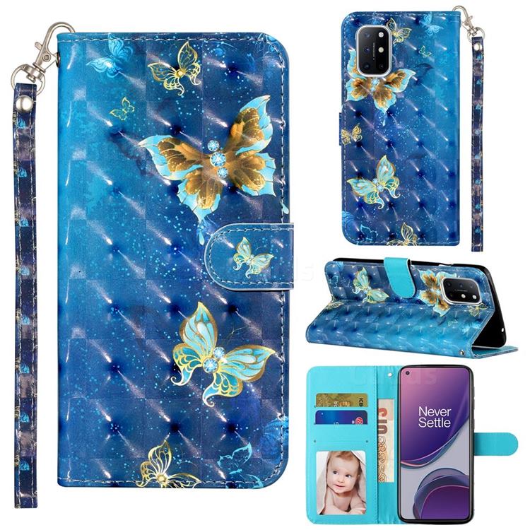Rankine Butterfly 3D Leather Phone Holster Wallet Case for OnePlus 8T