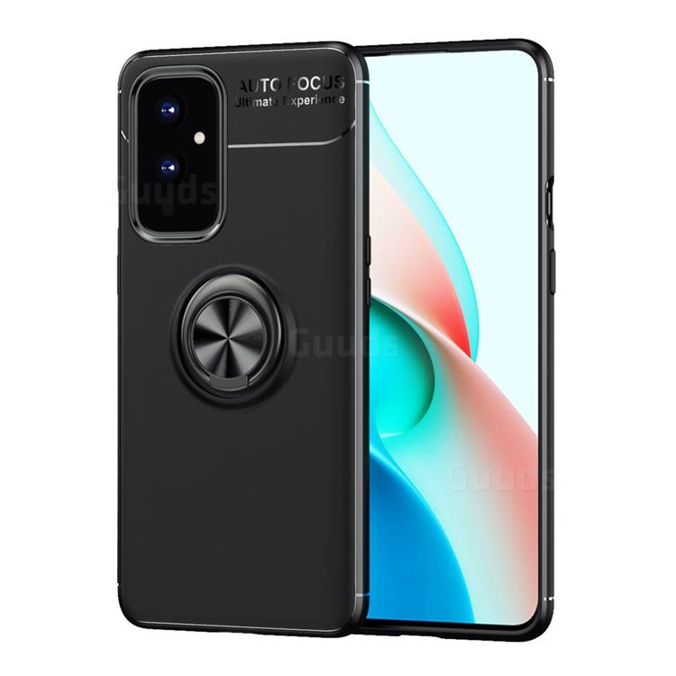 Auto Focus Invisible Ring Holder Soft Phone Case for OnePlus 9 - Black