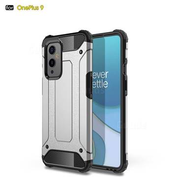 King Kong Armor Premium Shockproof Dual Layer Rugged Hard Cover for OnePlus 9 - White