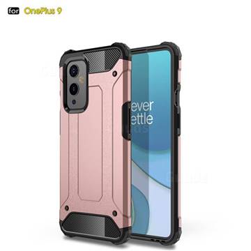 King Kong Armor Premium Shockproof Dual Layer Rugged Hard Cover for OnePlus 9 - Rose Gold