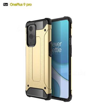 King Kong Armor Premium Shockproof Dual Layer Rugged Hard Cover for OnePlus 9 Pro - Champagne Gold