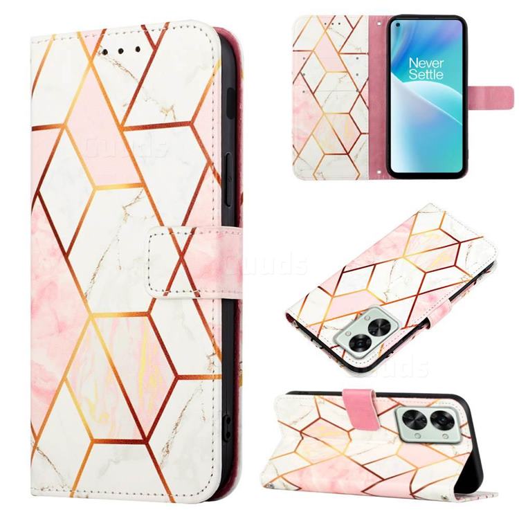 Pink White Marble Leather Wallet Protective Case for OnePlus Nord 2T