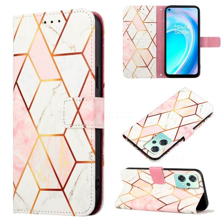 Pink White Marble Leather Wallet Protective Case for OnePlus Nord CE 2 Lite 5G