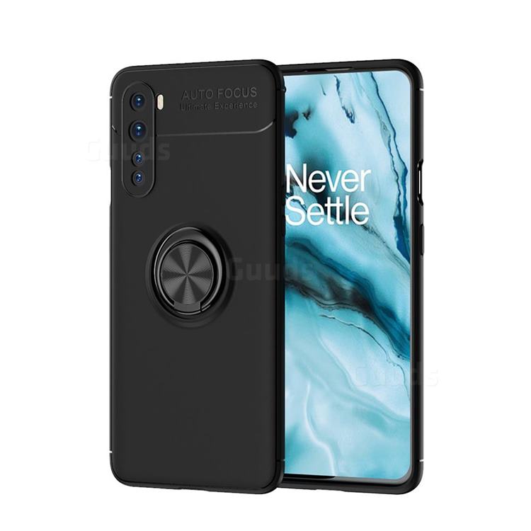 Auto Focus Invisible Ring Holder Soft Phone Case for OnePlus Nord (OnePlus 8 NORD 5G, OnePlus Z) - Black