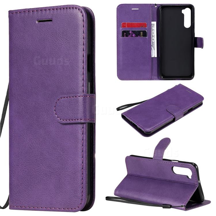 Retro Greek Classic Smooth PU Leather Wallet Phone Case for OnePlus Nord (OnePlus 8 NORD 5G, OnePlus Z) - Purple