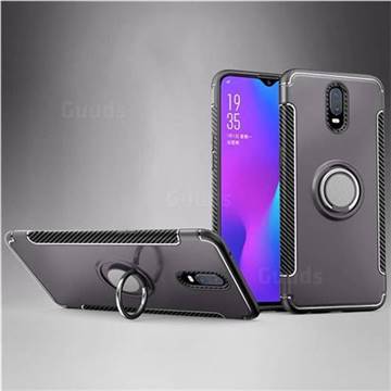 Armor Anti Drop Carbon PC + Silicon Invisible Ring Holder Phone Case for Oppo R17 - Grey