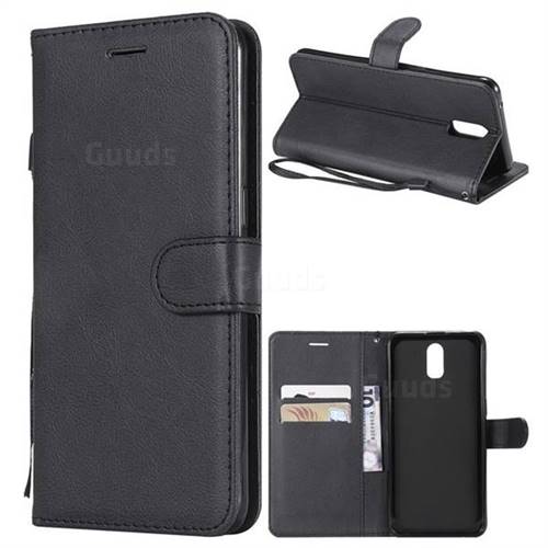 Retro Greek Classic Smooth PU Leather Wallet Phone Case for Oppo R17 - Black