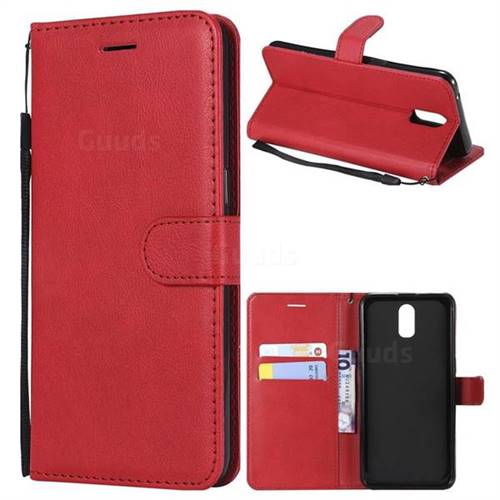 Retro Greek Classic Smooth PU Leather Wallet Phone Case for Oppo R17 - Red