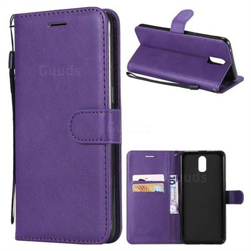 Retro Greek Classic Smooth PU Leather Wallet Phone Case for Oppo R17 - Purple