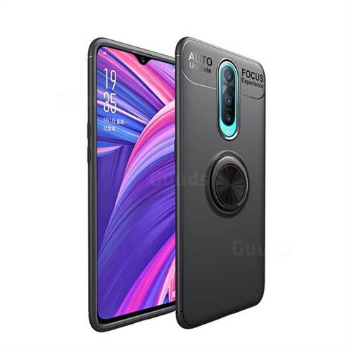 Auto Focus Invisible Ring Holder Soft Phone Case for Oppo R17 Pro - Black