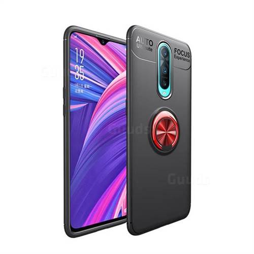 Auto Focus Invisible Ring Holder Soft Phone Case for Oppo R17 Pro - Black Red