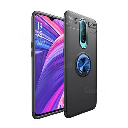 Auto Focus Invisible Ring Holder Soft Phone Case for Oppo R17 Pro - Black Blue