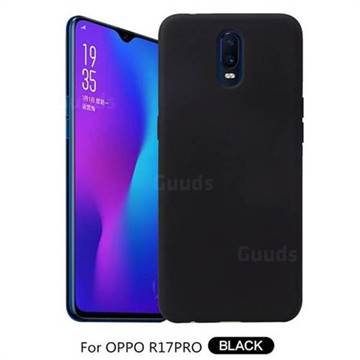 Howmak Slim Liquid Silicone Rubber Shockproof Phone Case Cover for Oppo R17 Pro - Black