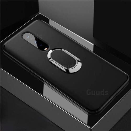 Anti-fall Invisible 360 Rotating Ring Grip Holder Kickstand Phone Cover for Oppo R17 Pro - Black