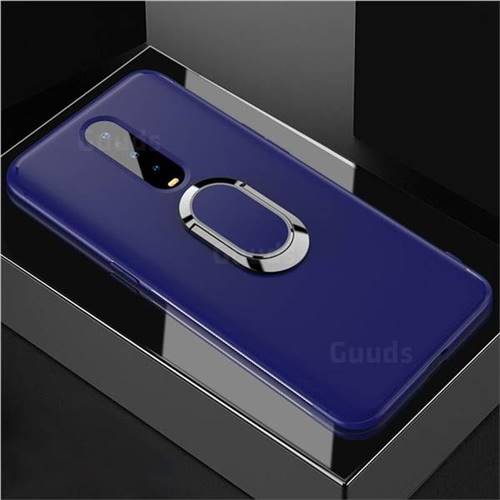 Anti-fall Invisible 360 Rotating Ring Grip Holder Kickstand Phone Cover for Oppo R17 Pro - Blue