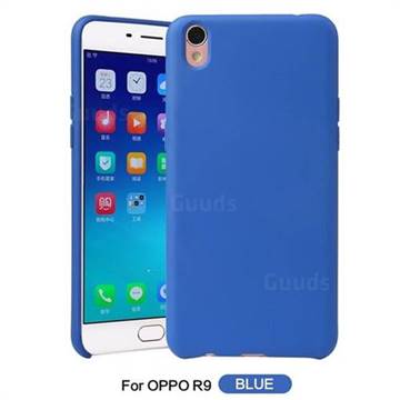 Howmak Slim Liquid Silicone Rubber Shockproof Phone Case Cover for Oppo R9 - Sky Blue