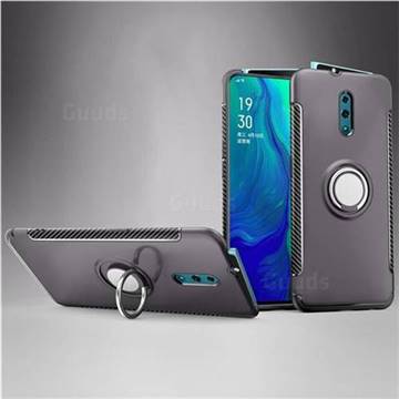 Armor Anti Drop Carbon PC + Silicon Invisible Ring Holder Phone Case for Oppo Reno - Grey