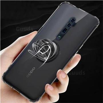 Anti-fall Invisible Press Bounce Ring Holder Phone Cover for Oppo Reno - Elegant Black