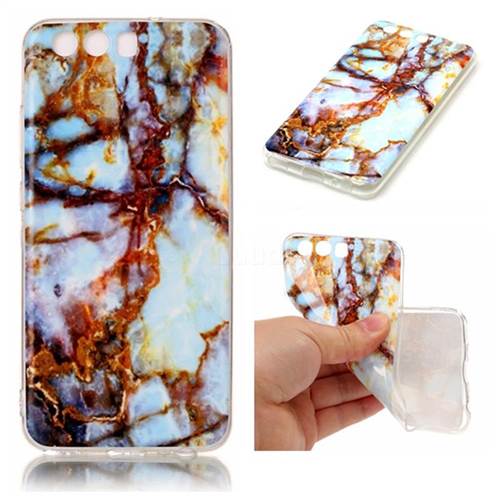 Blue Gold Soft TPU Marble Pattern Case for Huawei P10