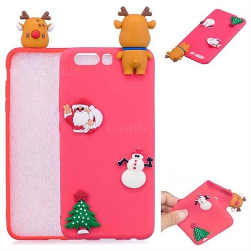 Red Elk Christmas Xmax Soft 3D Silicone Case for Huawei P10