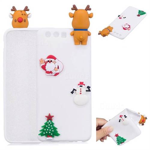 White Elk Christmas Xmax Soft 3D Silicone Case for Huawei P10